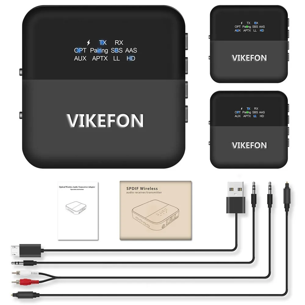 Bluetooth 5.0 Transmitter Receiver Wireless Audio aptX HD Low Latency 3.5mm Jack SPDIF Adapter Receptor for TV Headphones Car PC - купить по