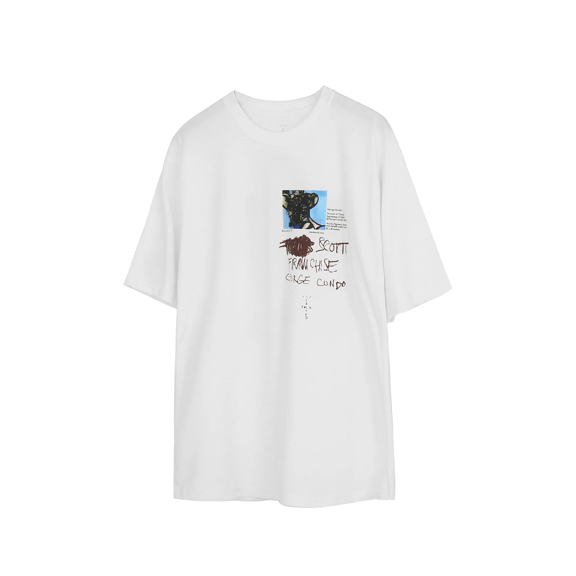 

Travis Scott high street digital print tee Street loose abstract illustration print short sleeve T-shirt
