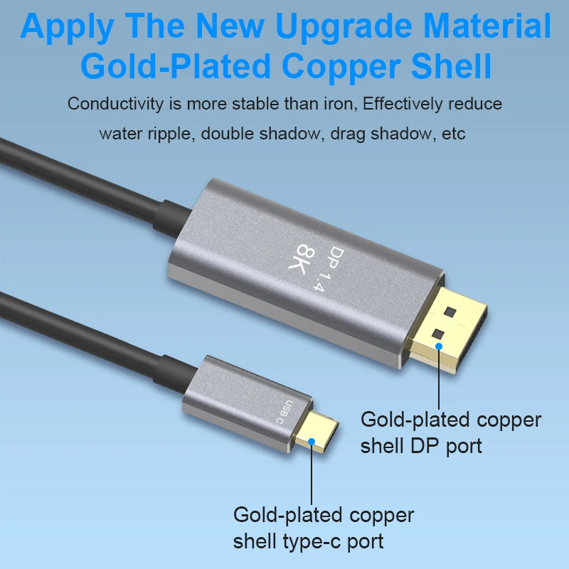 USB C для отображения порта кабель 8k 60 Гц Thunderbolt 3 4K 144 type c 1 к DP 1. 4 адаптер pd быстрое
