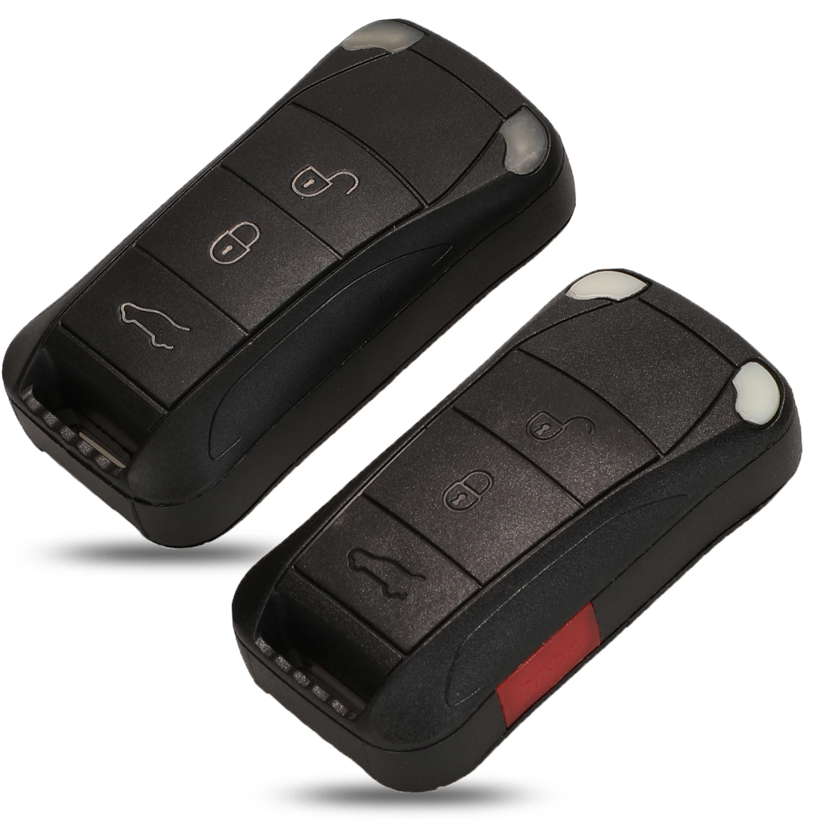 

Kutery Car Key Shell For Porsche Cayenne GTS 3/4Buttons Remote Car Key Shell Case Fob Cover Replacement