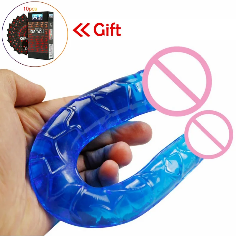 Реалистичный длинный двойной пенис с двухголовой дилдо для взрослых секс