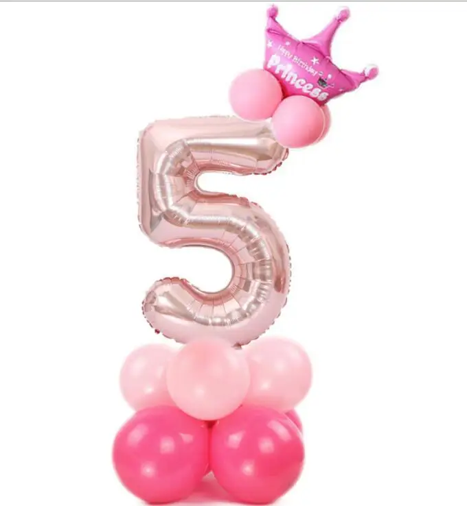 Rose gold pink 5 1 комплект 32 дюймов розовое золото номер воздушный шарик из фольги в форме цифры баллоны с гелием День рождения Свадьба Декор воздушные шары для праздника вечерние поставки - Цвет: Rose gold pink 5