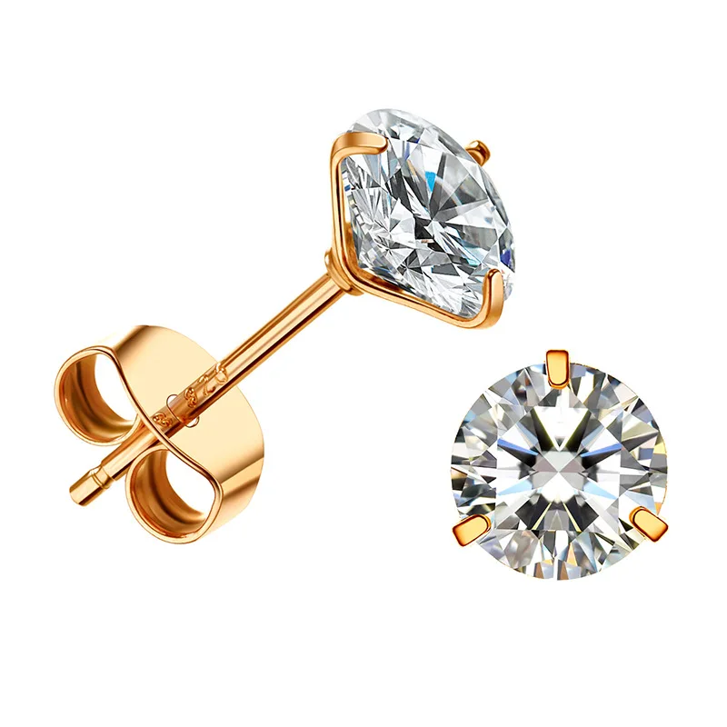 Женские серьги-гвоздики из серебра 925 пробы с кристаллами | Украшения и