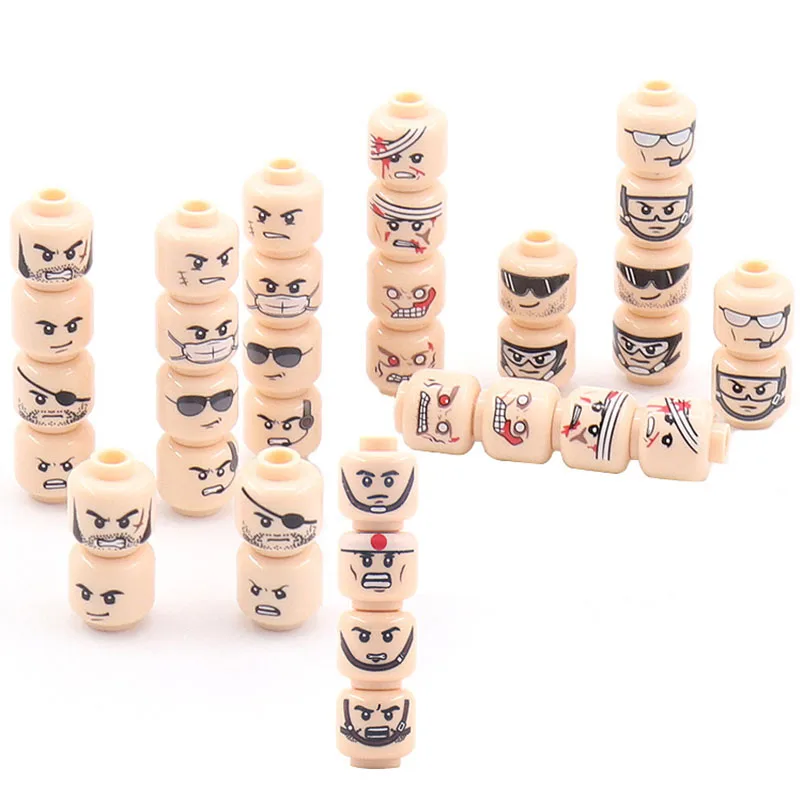 Фигурки солдат армии WW2 строительные блоки с головой лица аксессуары для