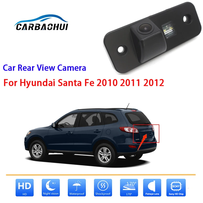 Car Rear View Reverse Camera For Hyundai Santa Fe 2010 2011 2012 CCD Full HD Waterproof Backup Parking Camera high quality RCA