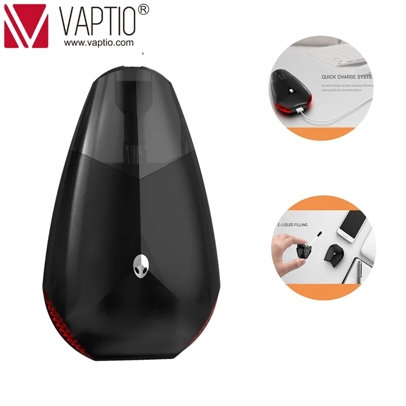 Vape Kit Pod System 550 мАч Vaptio ET AUTO встроенный бокс мод батарея 1 5 мл все в одном pod cartriage бак