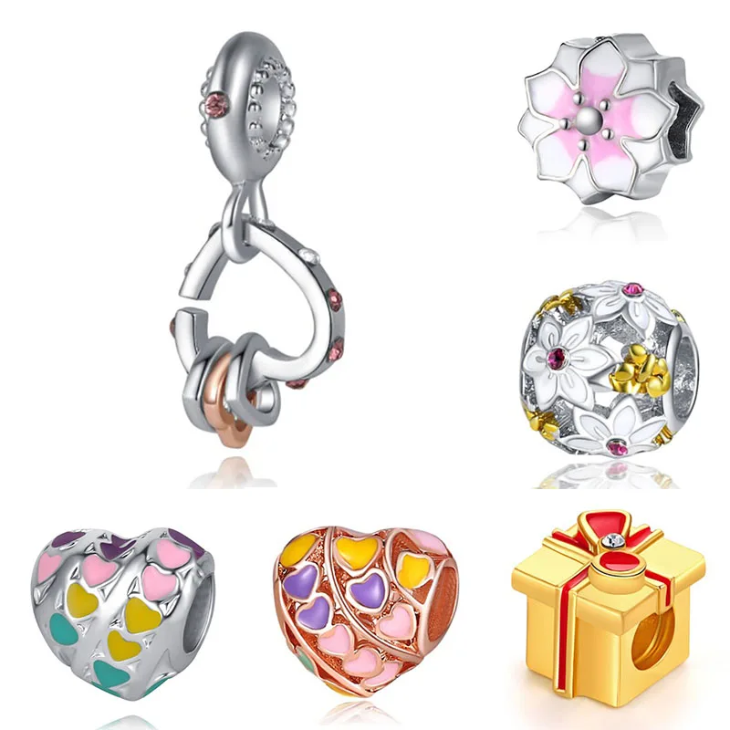 Fit pandora шармы плата Де Ли Серебро 925 оригинальный браслет ювелирные изделия