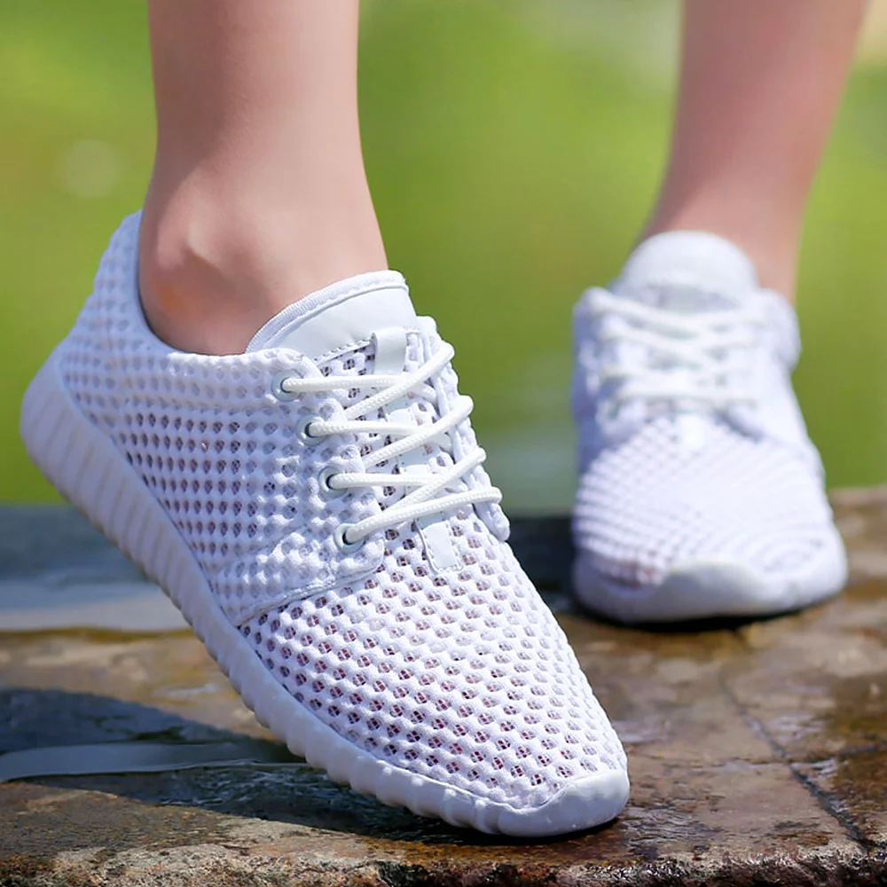 Женские летние кроссовки сетчатые дышащие для бега легкая Нескользящая женская