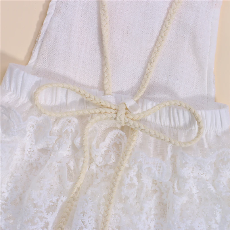 2021 Дышащий комбинезон для маленьких девочек с открытой спиной Летний малышей