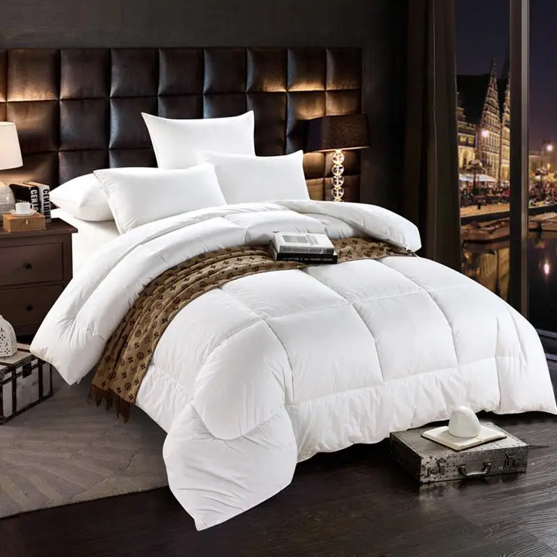 Мягкое и удобное пуховое одеяло размер король хлопок четыре сезона|Стеганые