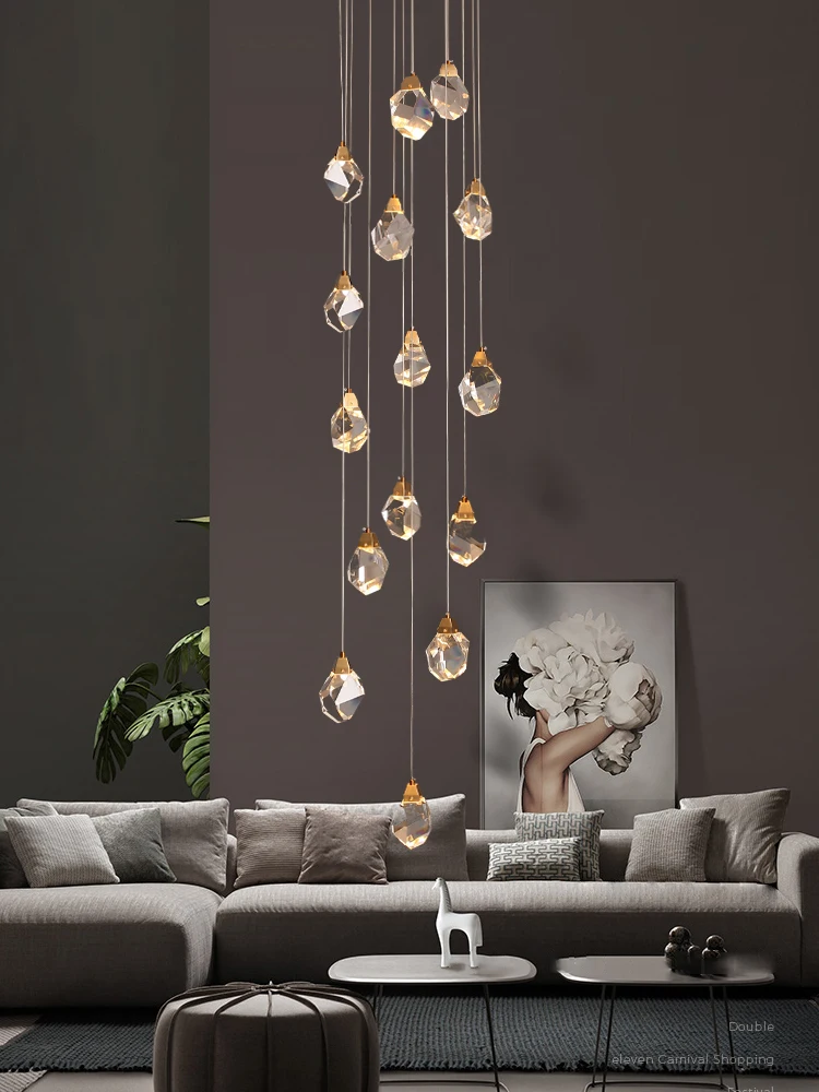 Современная Люстра для лестницы в скандинавском стиле Длинные светодиодные