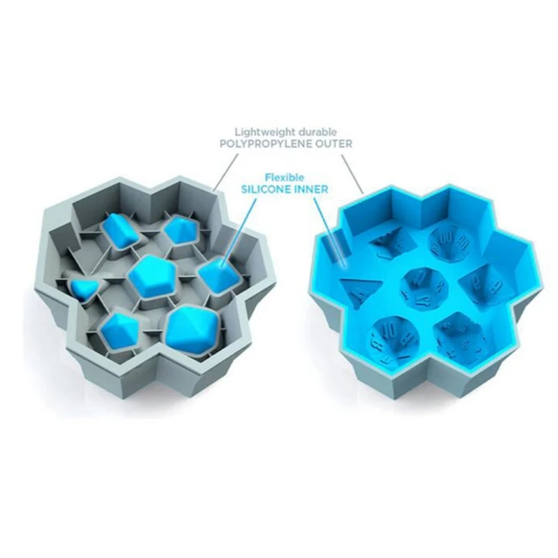 

7 Shape DIY Dice Silicone Ice Tray Mold Game Dice Mini Ice Cube Trays with Lids Mold Whiskey Reusable Mold Crafts Tools