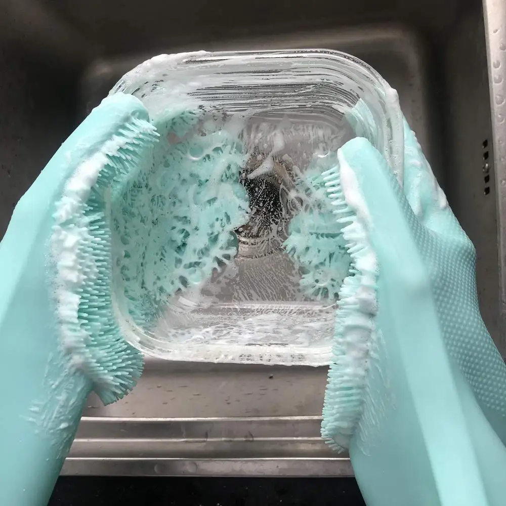 Волшебные силиконовые перчатки для мытья посуды очистки промывки