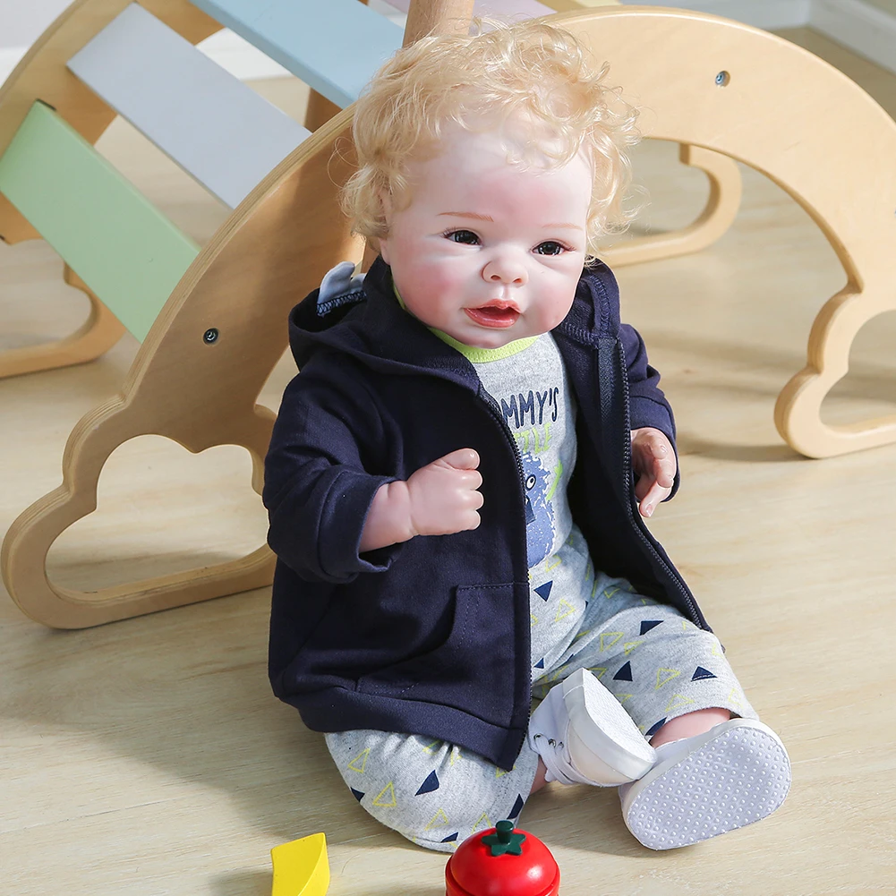 

22inch With Clothes Playmate Role Playing Soft Lovely Non Toxic Simulation Lifelike Full Body Reborn Baby Doll Kit Kids Toy