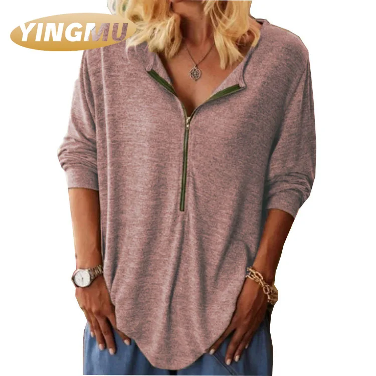 

Popular European and American autumn and winter leisure long sleeve T-shirt women's 2021 autumn women's new top clothes