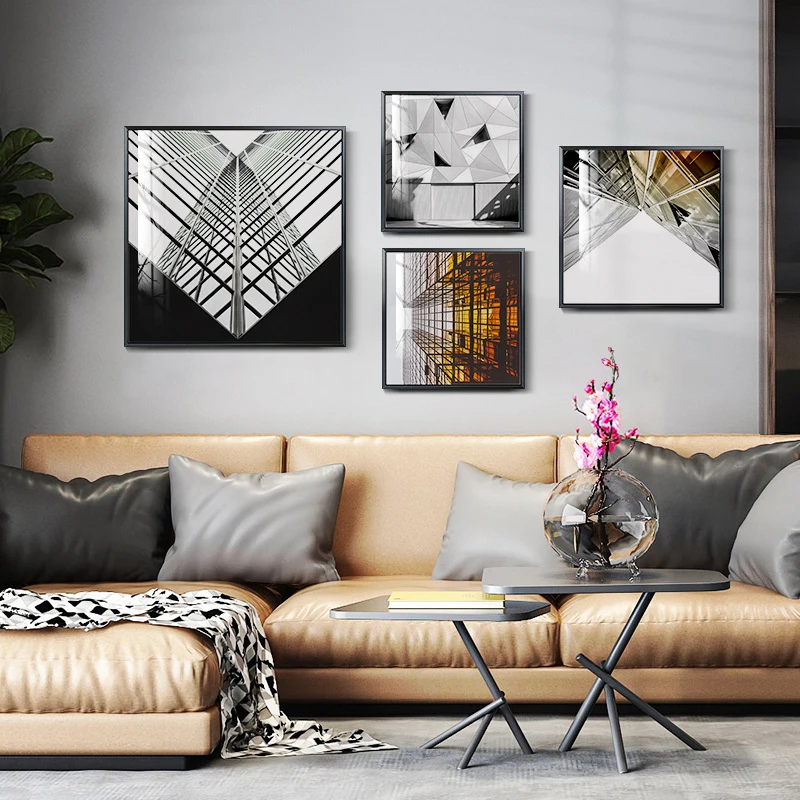 

Black And White City Print Poster Modern Style Canvas Oil Painting Art Style Decorative Painting Living Room Picture Home Decor