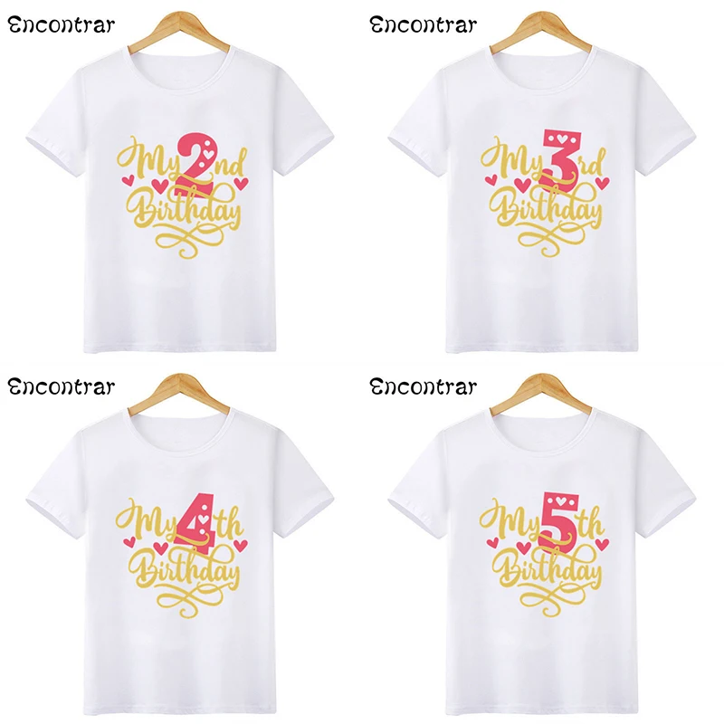 

Kids Girls T-shirt Summer Children Clothing My 1 2 3 4 5 6 7 8 9 10th Birthday Funny T Shirt Tshirt Tees Tops Presents,HKP2475