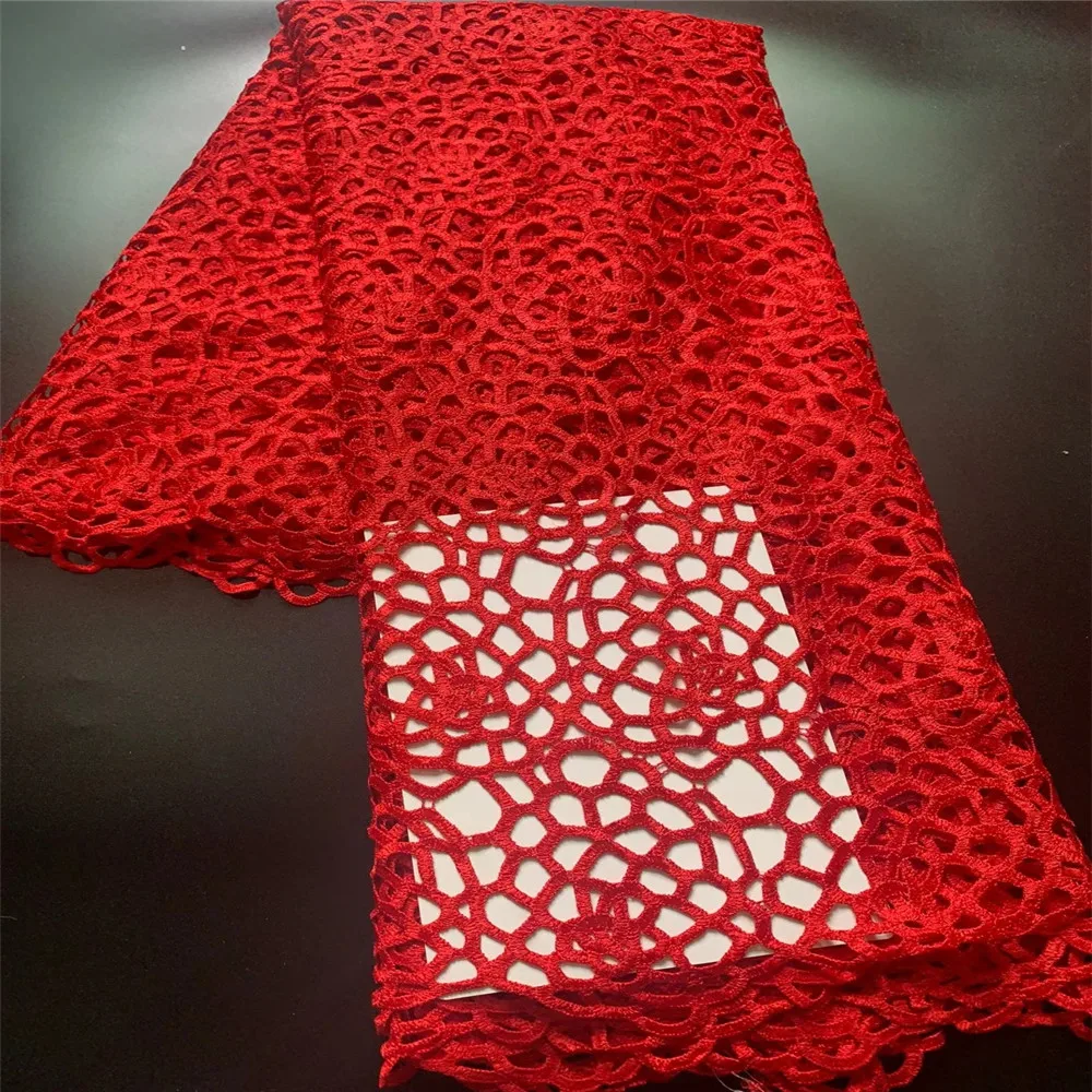 

Madison African Cord Lace Fabric Black Guipure Cord Water Soluble Lace High Quality Nigerian Lace Fabric for Party Wedding