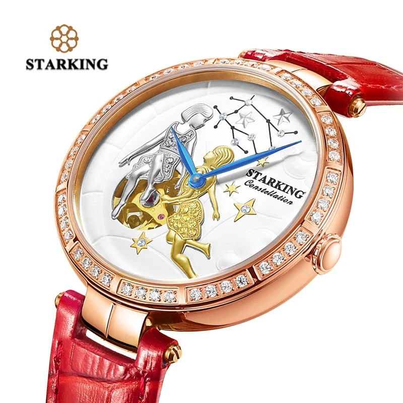 

Часы женские STARKING, с кожаным ремешком, Созвездие близнецов