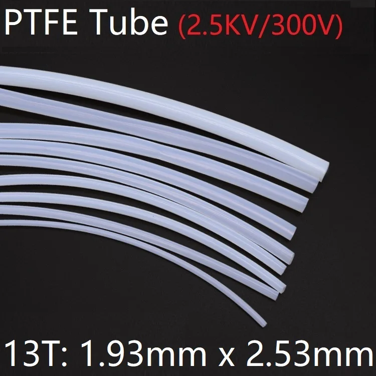 

13T 1.93mm x 2.53mm PTFE Tube F46 Insulated Capillary Heat Protector Transmit Hose Rigid Temperature Corrosion Resistance 300V