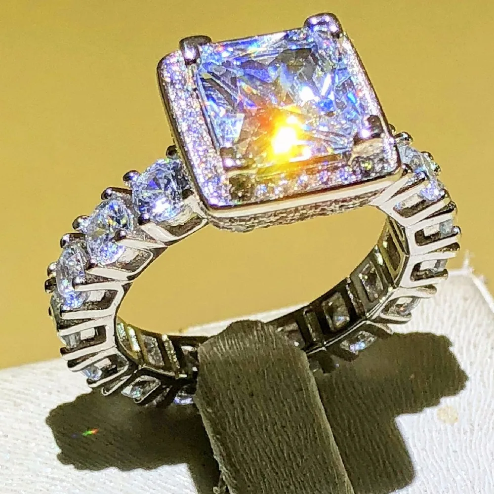 Настоящее Твердое Серебро 925 пробы обручальные кольца ювелирные изделия для