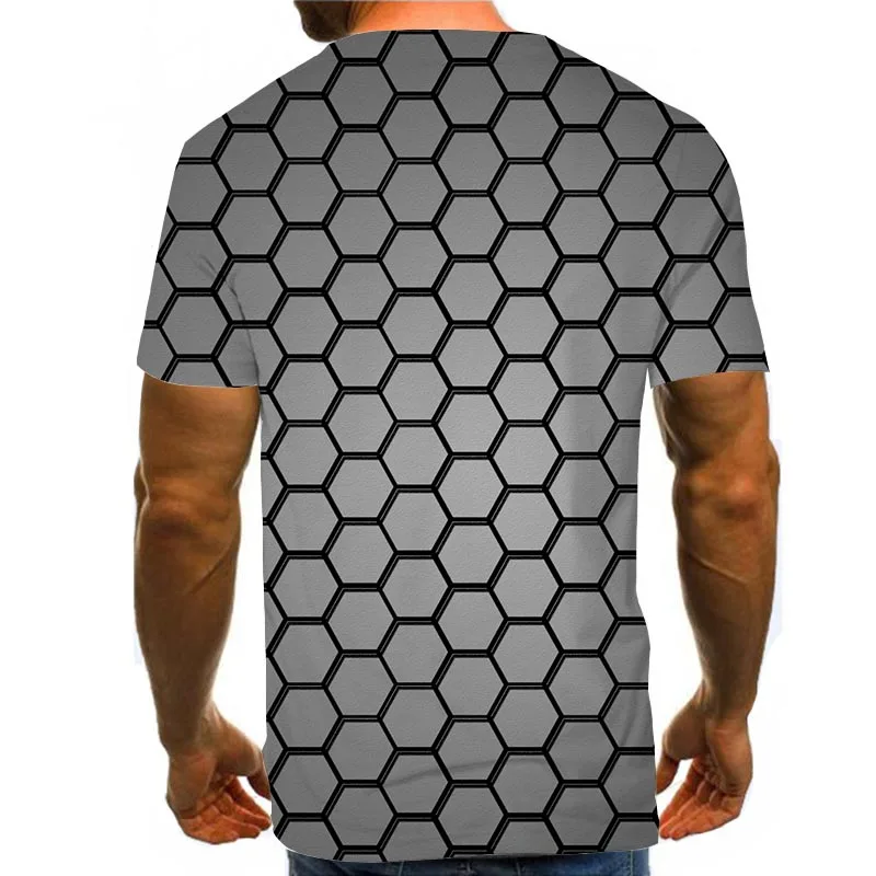 

Men Graphic T Shirts Round Neck 3D Print Short Sleeve Daily Tops Black Tees