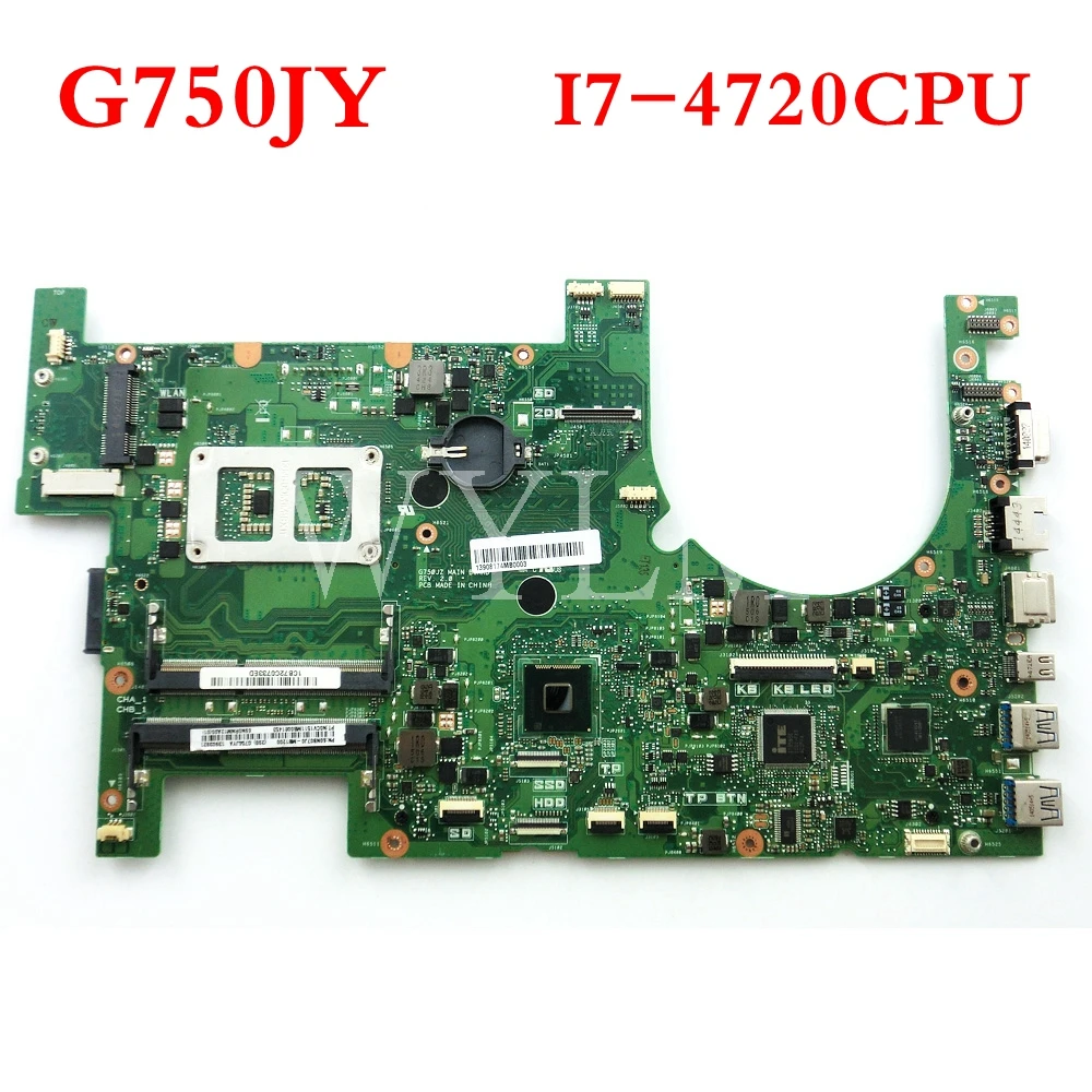 

G750JY с i7-4720HQ Процессор 2D Материнская плата ASUS G750J G750JZ G750JY G750JYA ноутбук материнская плата 60NB04J0-MB1030