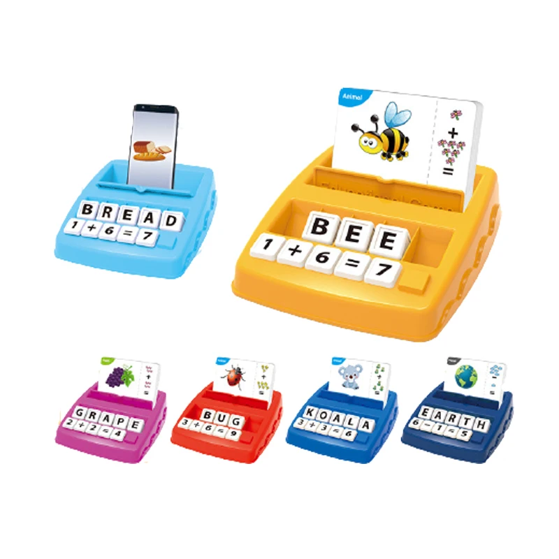 

Math Toys Key Portable Keyboard Educational Toys Spelling and Reading English Letter Cards Arabic Numeral Arithmetic Games 4-6y