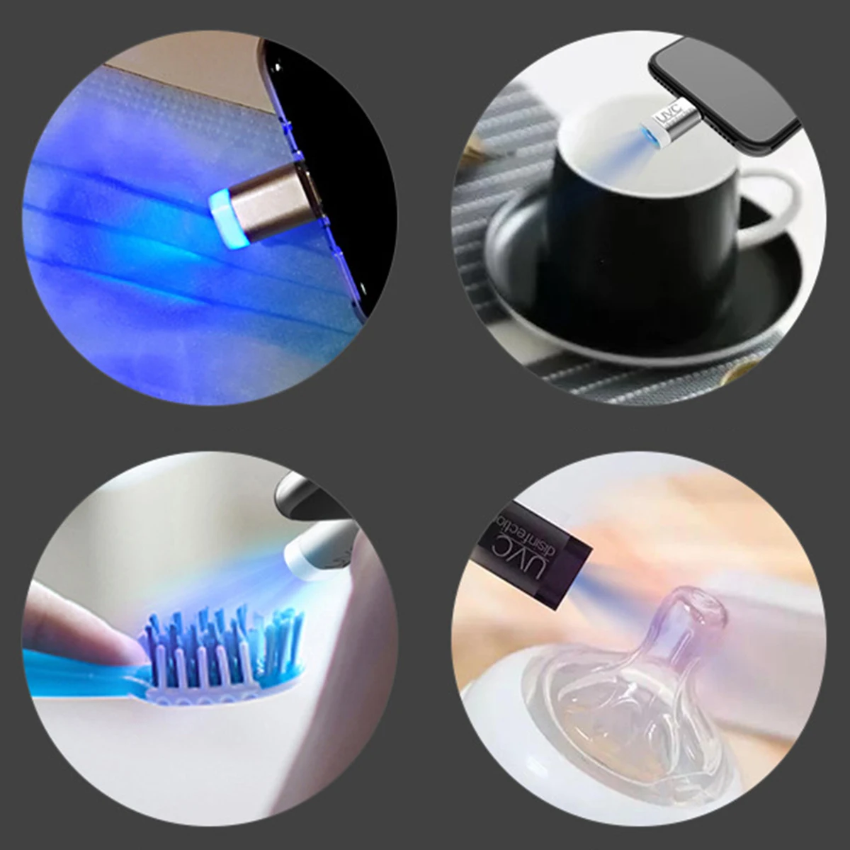 

Mini UVC Light Portable UVC Light 0.4W UVC Sterilizer Ultraviolet Sterilizing Light For Tableware Toothbrush Keyboard Keys Cards