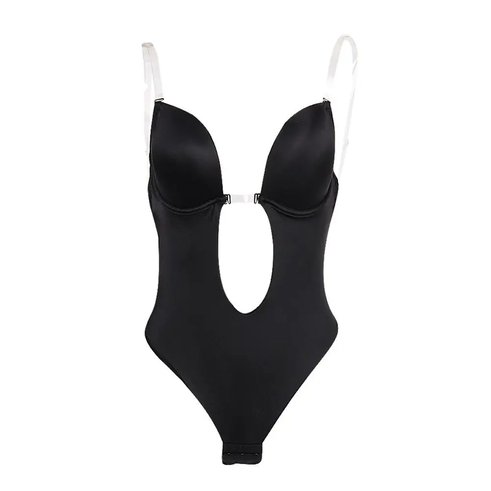 

Women Slimming Body Shapers Slips Shapewear Deep U Plunge Bra Seamless Push Up Bra Thong Underwear Backless Party Dress Bodysuit