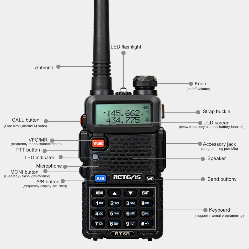 retevis rt5r handy walkie talkie 5w vhf uhf usb ham amateur two way radio stations ptt walkie talkies for baofeng uv 5r hunting free global shipping