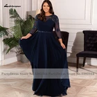 Lakshmigown _ платье для матери невесты 2022 Vestidos синее шифоновое длинное женское платье для гостей свадьбы