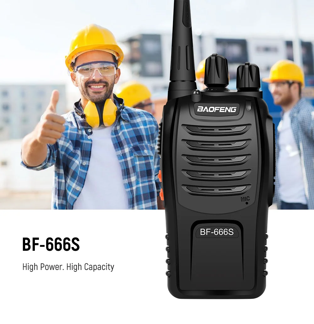 

4PCS/Lot Baofeng BF-666S Two-Way Radio 1800mAh Battery UHF400-470MHz 16CH Black CB Radio Communicador Transceiver Transmitter