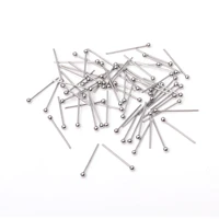ason 100pcslot silver color stainless steel finding ball head pins bead needle round head needle for diy earring jewelry making