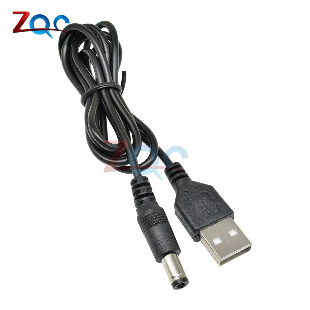 USB на 5 х2 1 мм адаптер постоянного тока 0 8 м кабель источник питания|5.5 x 2.1 male|dc male