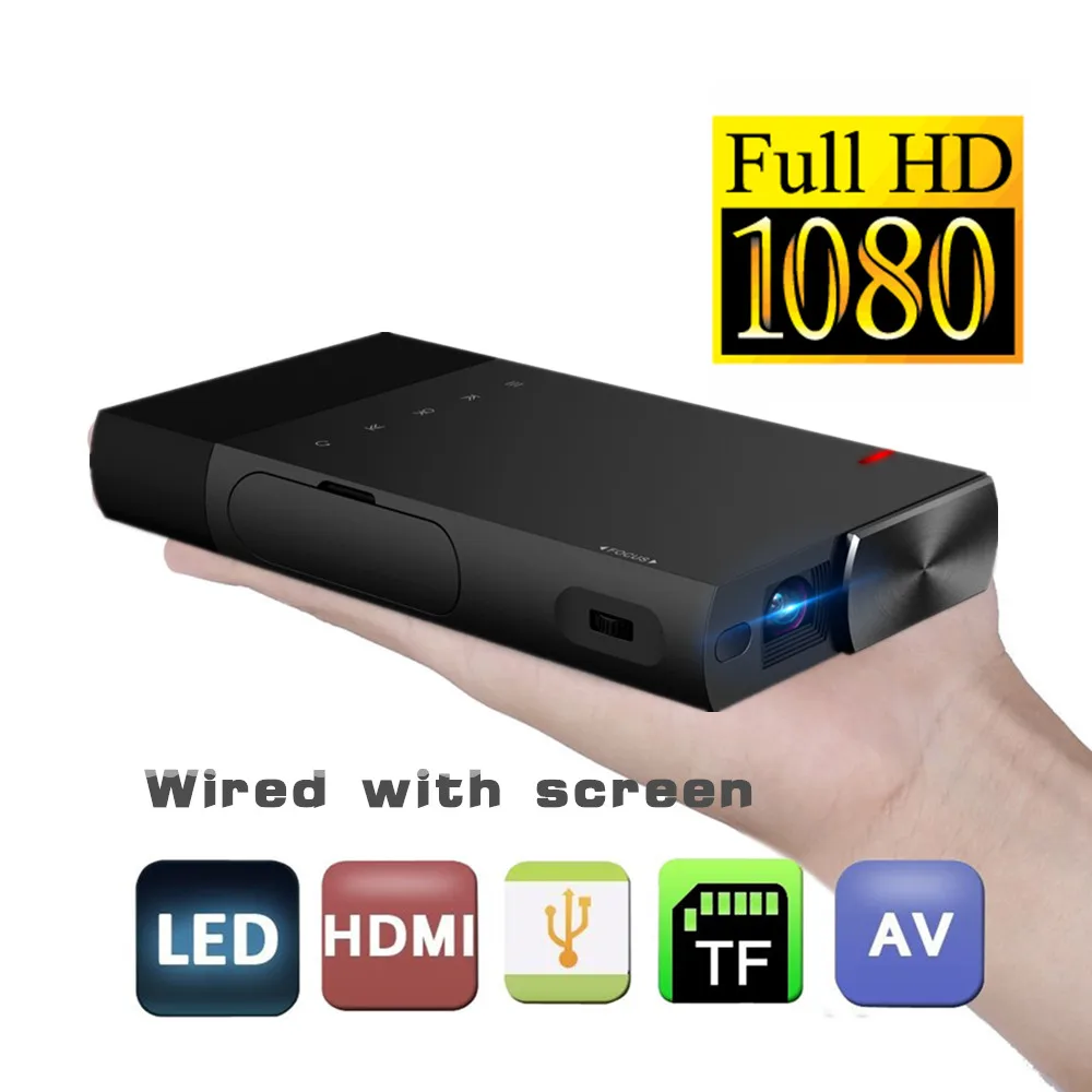 DLP S1 портативный мини проектор 2000 люмен синхронизация проводной дисплей для 1080P