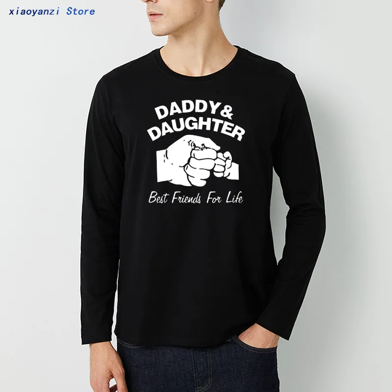 

Папы и дочки Best друзей для жизни день отца отцу подарок забавная Футболка с принтом хлопковая футболка для мальчиков с длинным рукавом футб...
