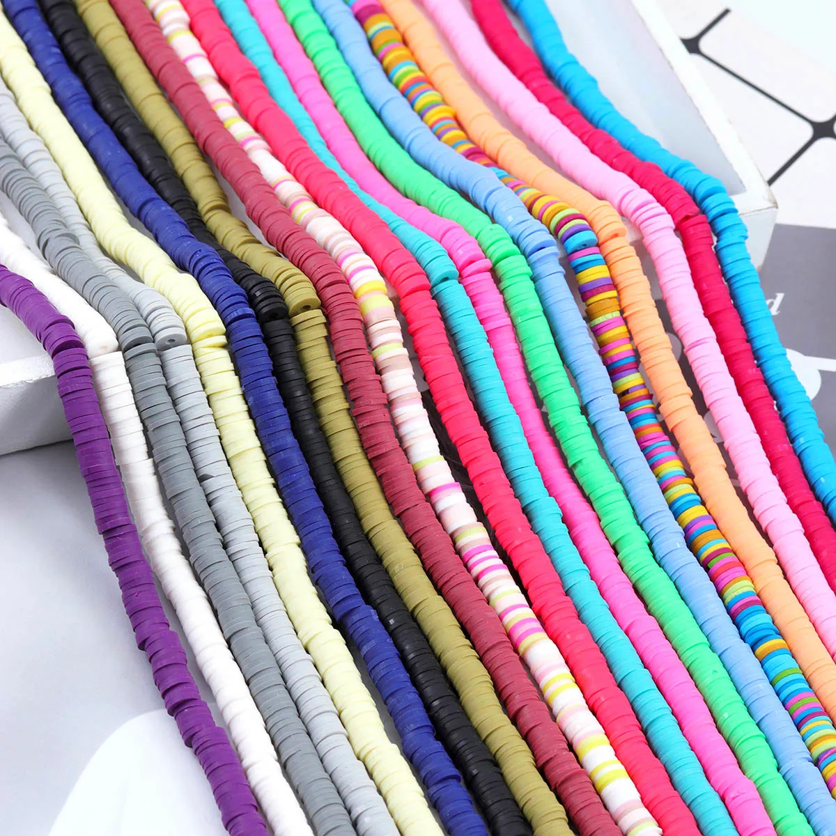 Круглые плоские бусины из полимерной глины SAUVOO круглые с отверстиями для