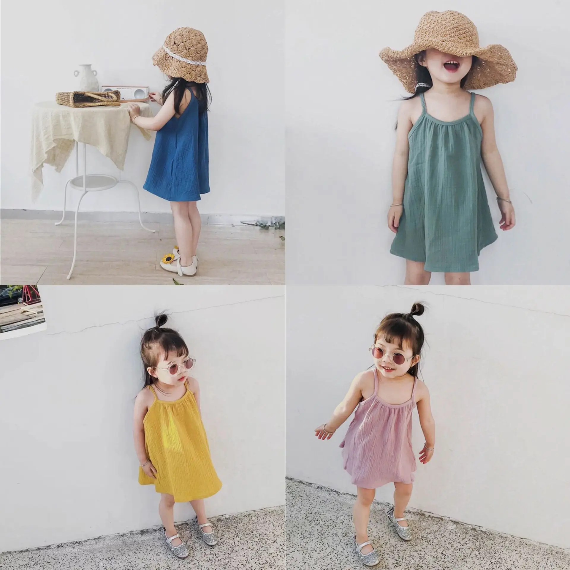 

2021 summer new children's clothing girl princess suspender dress dress