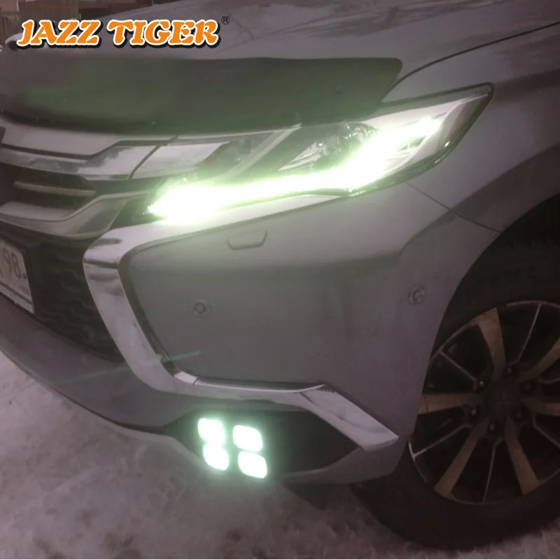 

JAZZ TIGER 2PCS Car DRL Lamp Auto Bulb Waterproof 12V LED Daytime Running Light For Mitsubishi Pajero Montero Sport 2016 - 2018