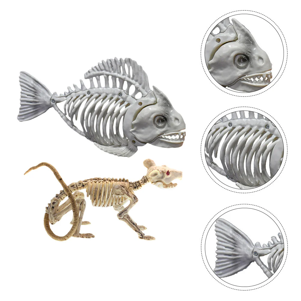 

Реалистичный скелет для крысы, 1 комплект, скелет для рыбы, реквизит для ужаса