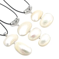 fashion women necklace natural shell beads alloy pendant necklace for lady men glamour jewelry gifts chain length 50 cm