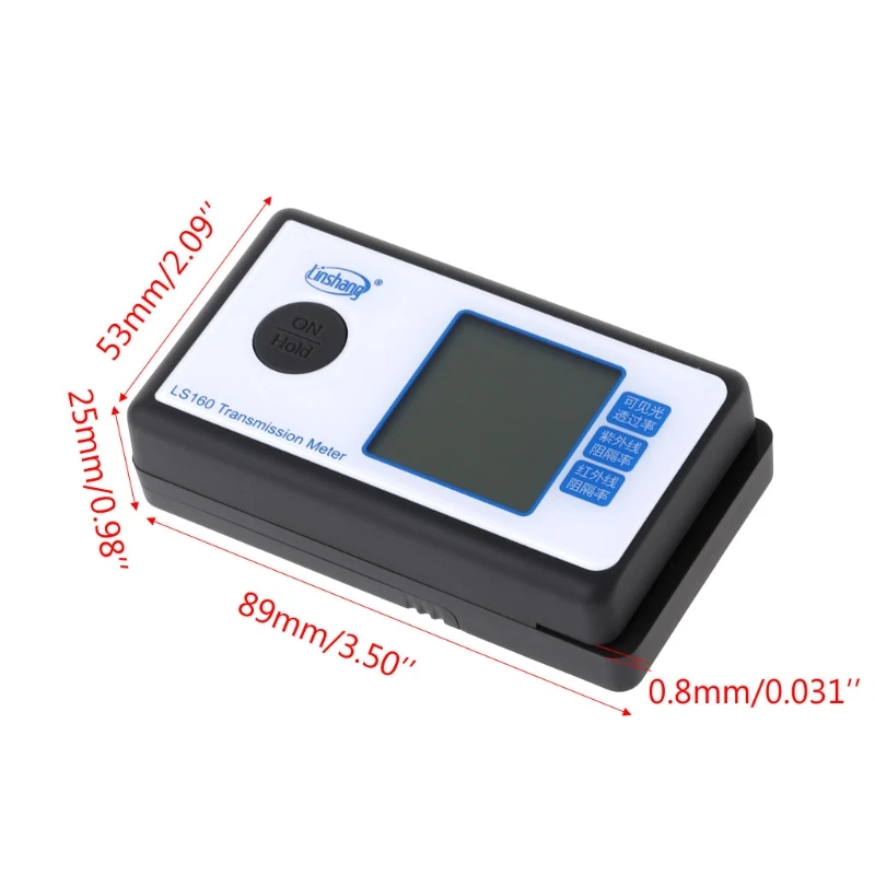 

LS160 Portable Solar Film Transmission Meter Window Tint VLT UV IR Rejection 62KD