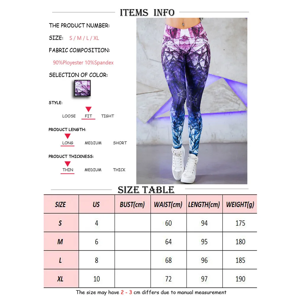 

Plus Size 2021 Print Legging Women Universe Galaxy Printing Leggins Pants Elasticity Space Tie Dye Legging High Quality