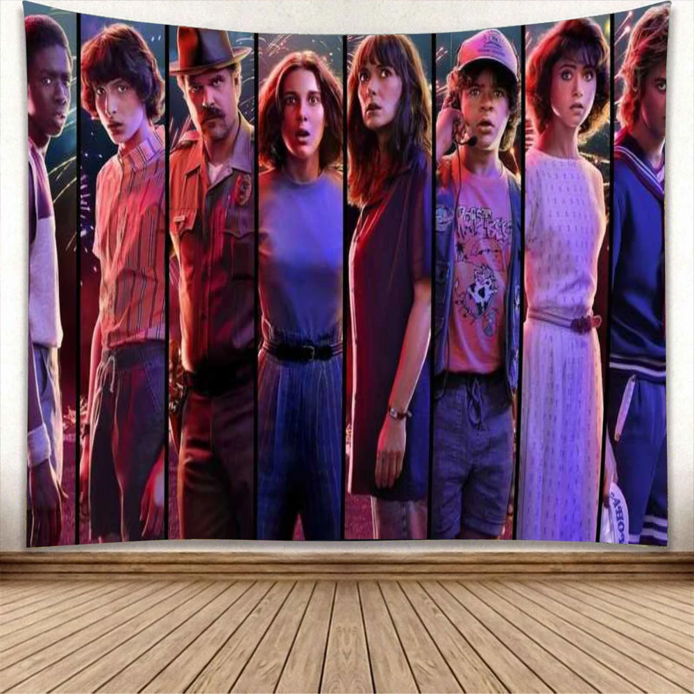 

Stranger Things Tapestry Wall Hanging Cactus Green Succulents Carpet Blanket Yoga Mat Decorative Tapestry Home 230X180cm
