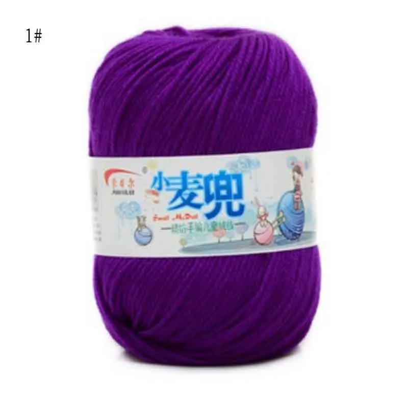 1 шт. 48 г молочный хлопок 4ply Пряжа мягкая пряжа для вязания крючком Детская