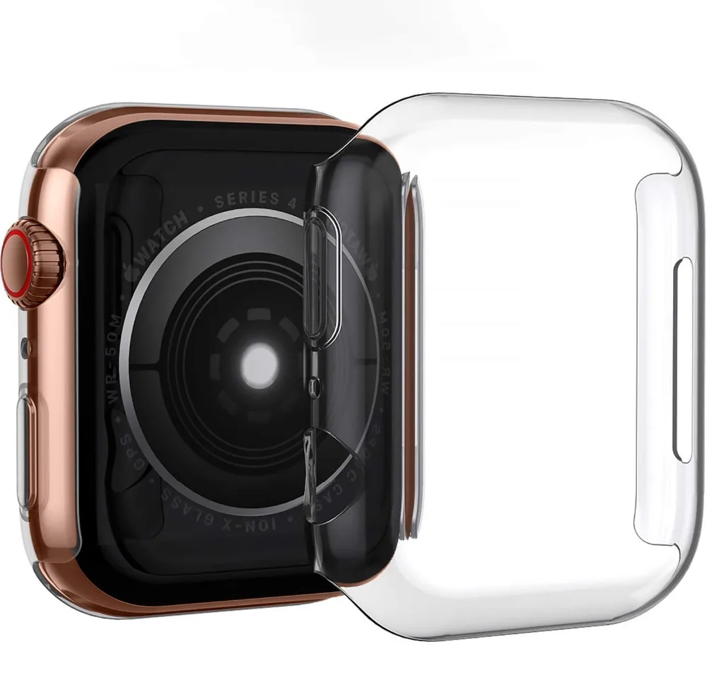 Чехол s для apple watch 4 5 Чехол apple watch band 44 мм 40 мм iwatch 3 2 band 42 мм 38 мм HD Защитная крышка для экрана водонепроницаемый бампер