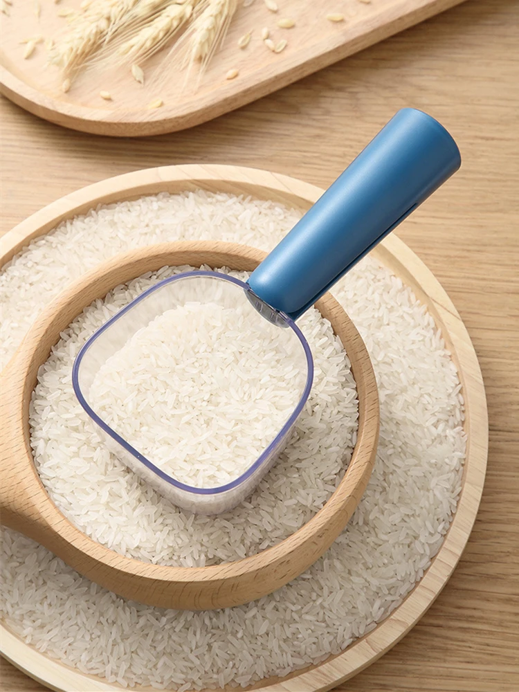 Cuchara de arroz multifunci&oacute;n con mango largo, cuchara para Harina de pl&aacute;stico para el hogar, cocina, granos-4