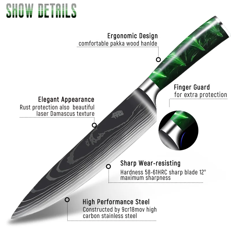 SANLEPUS 3.5 inch Paring Knife Stainless Steel Sharp Utility Peeling Laser Damascus Pattern Household Kitchen Knives | Дом и сад