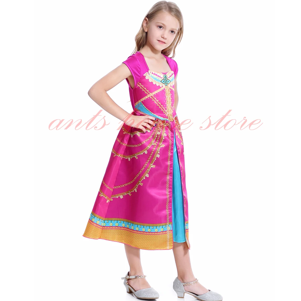 Aladdin Costume Jasmine Dress Pink Fuchsia Outfit For Kids | Тематическая одежда и униформа